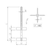 旭製作所 パドル型二段式撹拌棒 シャフト部摺無 3356-12N/50 1個 62-2104-01（直送品）