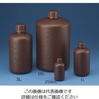 ニッコー・ハンセン 広口 丸型 遮光 瓶1L(茶) セットなし 1032-04 1個 10-3204-55（直送品）