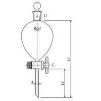 旭製作所 球形分液ロート PTFEコック 200mL 3702-200 1個 61-0186-11（直送品）