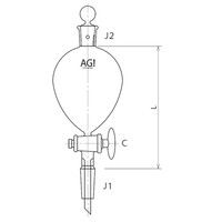 旭製作所 スキーブ形分液ロート PTFEコック 30mL 3710-30 1個 61-0186-26（直送品）