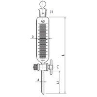 旭製作所 円筒形滴下ロート PTFEコック 100mL 3730-100 1個 61-0186-89（直送品）