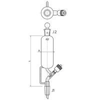 旭製作所 円筒形摺付ロート ニードルバルブ 200mL 3734-200N-3L 1個 61-0187-29（直送品）