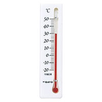 佐藤計量器製作所 温度計ミニ 縦型ホワイト 61-0065-31 1個