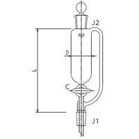 旭製作所 セミ・ミクロ 平衡形分液ロート ガラスコック 10mL 3740-10-1M 1個 61-0187-64（直送品）