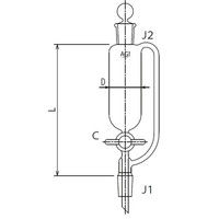 旭製作所 セミ・ミクロ 平衡形分液ロート PTFEコック 10mL 3742-10-1M 1個 61-0187-76（直送品）