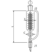 旭製作所 平衡形滴下ロート ガラスコック 500mL 3744-500-4L 1個 61