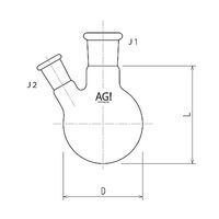 旭製作所 二ツ口セミ・ミクロフラスコ 100mL 19/22・15/20 3108-100-3M1M 1個 61-3616-68（直送品）
