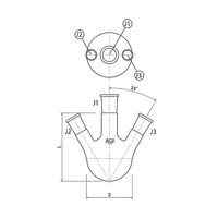 旭製作所 三ツ口フラスコ 300mL 29/42・15/25 3110-300-5L1L 1個 61-3617-03（直送品）