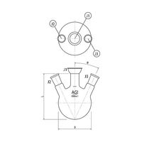 旭製作所 三ツ口蒸留フラスコ 1000mL 35/25・15/25 3190-1-H1L 1個 61-3620-77（直送品）
