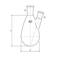 旭製作所 ニッ口ナスフラスコ 100mL 24/40・19/38 3210-100-4L3L 1個 61-3624-35（直送品）