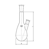 旭製作所 枝付ケルダールフラスコ 500mL 24/40・15/35 3214-500-4L2L 1個 61-3625-45（直送品）