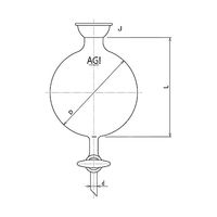 旭製作所 ドレン付ロータリー受フラスコ 500mL 35/20 3220-500-G 1個 61-3626-33（直送品）
