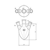 旭製作所 セミ・ミクロ三ツ口梨フラスコ 100mL 3234ー100ー3M1M 1個 61-3627-87（直送品）