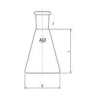 旭製作所 三角フラスコ 200mL 24/30 3250-200-4M 1個 61-3629-02（直送品）