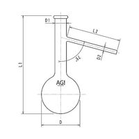 旭製作所 リム付枝付フラスコ 1000mL 3320ー1000 1個 61-3629-81（直送品）