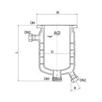 旭製作所 媒体バッフル付フルジャケット式反応容器 3950ー2000ーMーG 1個 61-4716-97（直送品）
