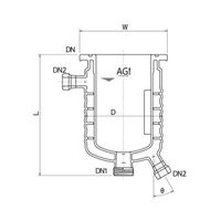 旭製作所 媒体バッフル付フルジャケット式反応容器