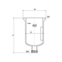 旭製作所 反応容器 攪拌バッフル付 3954ー3000ーA 3954-3000-A 1個 61-4718-96（直送品）