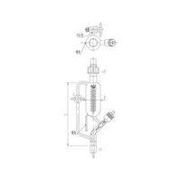 旭製作所 平衡形滴下ロート（PTFEコック付） ニードルバルブ 100 3751-100-3M-9 1個 62-2111-24（直送品）