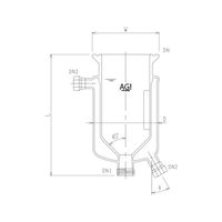 旭製作所 円錐形二重管式反応容器（45°）3956-1000-M-45C 3956-1000-M-45C 1個 62-2114-44（直送品）