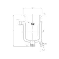 旭製作所 二重管式反応容器 撹拌バッフル付 3956-1000-M-A 1個 62-2114-46（直送品）