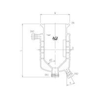 旭製作所 円錐形媒体バッフル付二重管式反応容器(45°) 3958ー6000ーMー45C 1個 62-2115-33（直送品）