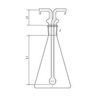 旭製作所 ガス洗浄瓶 500ml 3262ー500ー4M 1個 61-3629-38（直送品）