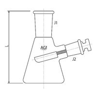 旭製作所 発生フラスコ 100ml 3264ー100ー4L1L 1個 61-3629-43（直送品）