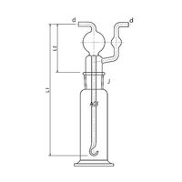 旭製作所 ドレッセル式ガス洗浄瓶 500ml 4108-500 1個 61-3630-26（直送品）