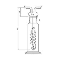 旭製作所 ウォルター式ガス洗浄瓶 1000ml 4114-1000 1個 61-3630-31（直送品）