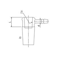 旭製作所 短型減圧用縮小アダプター 2320-1L4L 1個 61-4705-34（直送品）