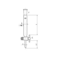 旭製作所 ジョイント付クロマトカラム(コック付) PTFEコック 3814ー50/300ー5L 3814-50/300-5L 1個（直送品）