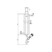 高真空グリースレスバルブ付二重管式クロマトカラム（上部ジョイント付） 3834-40/500V-5L 61-4712-79（直送品）