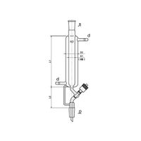 高真空グリースレスバルブ付二重管式クロマトカラム（上下部ジョイント付） 3842-20/300V-4L 61-4713-35（直送品）