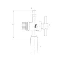 旭製作所 コック付排気管直管 オス PTFEコック 2410ー1L 2410-1L 1個 62-2092-80（直送品）