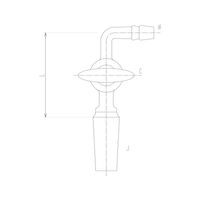 旭製作所 コック付排気管曲管 オス ガラスコック