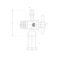 旭製作所 コック付排気管直管 メス PTFEコック