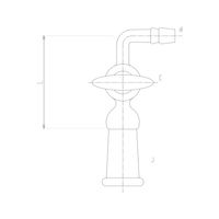 旭製作所 コック付排気管曲管 メス ガラスコック 2420ー2L 1個 62-2093-07（直送品）
