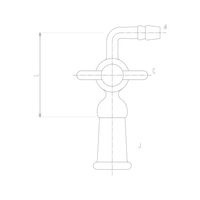 コック付排気管曲管 メス PTFEコック 2422シリーズ