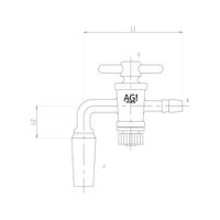 旭製作所 コック付排気管曲管90° オス PTFEコック