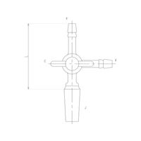 旭製作所 摺付三方コックI型 オス PTFEコック 2452ー3L 1個 62-2093-33（直送品）