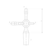 旭製作所 摺付三方コックII型 オス PTFEコック 2456ー1L 1個 62-2093-41（直送品）