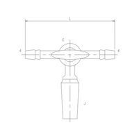 旭製作所 摺付三方コックIII型 オス ガラスコック 2458ー5L 1個 62-2093-50（直送品）