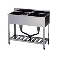 東製作所 二槽シンクBG無ホース付 900×600×800 HPC2-900 1個 61-4437-92（直送品）