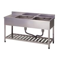 東製作所 二槽水切シンク右水槽 1500×450×800 KPM2-1500-R 1個 61-4438-54（直送品）