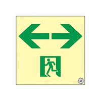 日本緑十字社 中輝度蓄光式 通路誘導標識 壁面ステッカータイプ「←→」 TSN963 1枚 61-9938-68（直送品）