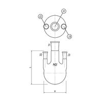 旭製作所 三ツ口フラスコ 側管垂直タイプ 500mL 24/40・19/38 3118-500-4L3L 1個 61-3617-58（直送品）