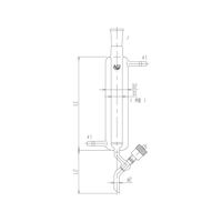 高真空グリースレスバルブ付二重管式クロマトカラム(上部ジョイント・フィルター付) 高真空グリースレスバルブ 芯棒材質:PTFE 3838ー5（直送品）