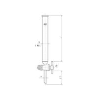 旭製作所 クロマトカラム（フィルター付） PTFEコック付 3810-10/600 1個 61-4709-80（直送品）