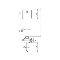 旭製作所 アルミナカラム(イオン交換樹脂カラム・ガラスコック・フィルター付) 3864ー15/200 1個 61-4713-82（直送品）